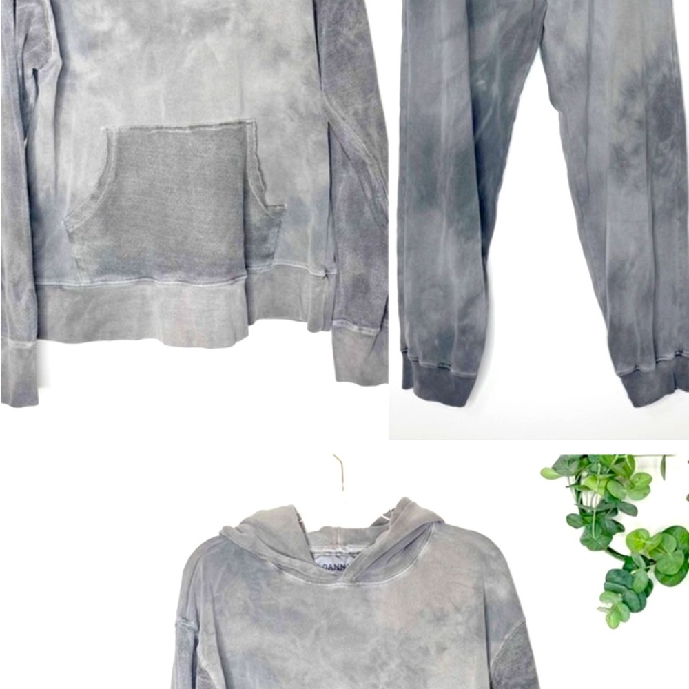 Dannijo Tie Dye Hoodie Sweatpants Set Gray Size Large